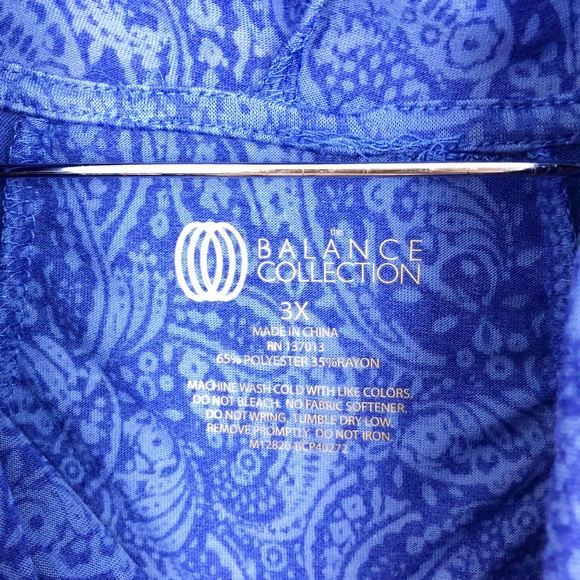 The Balance Collection | Royal Blue Pansy Burnout Tunic | Size 3X - Picture 7 of 8